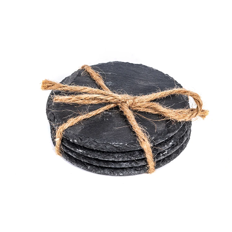 Natural Slate Stone Granite Coasters Plucemats Dish Decoration Table
