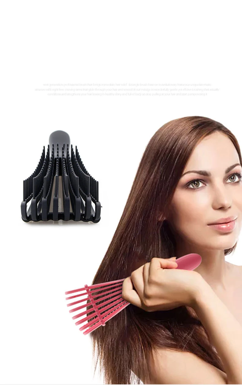 Women's Hair Detangling Brush Plastic Magic Vented Eight Rows Octopus
