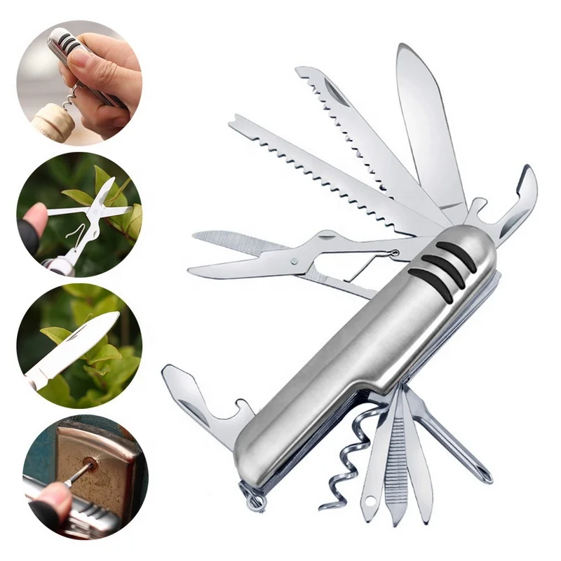 Outdoor Survival Stainless Steel 6 In 1 Swiss Pattern Penknife Classic