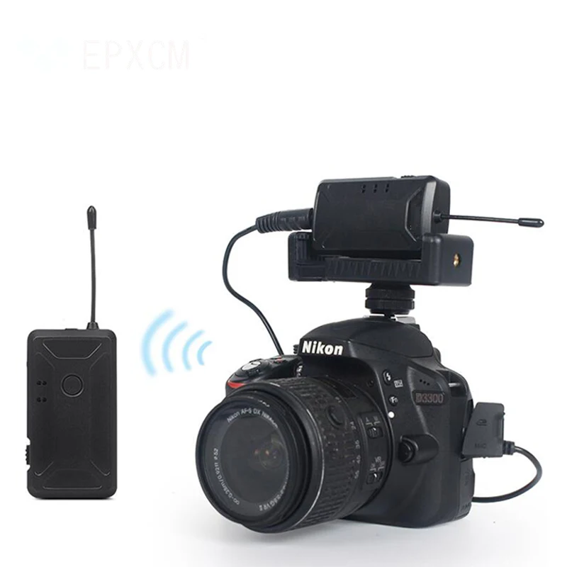 Wireless Lavalier Microphone Mic System With Omnidirectional Microphone Compatible With Dslr