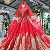 Backlakegirls BW18030 Newest high neck long sleeve wedding gown color red