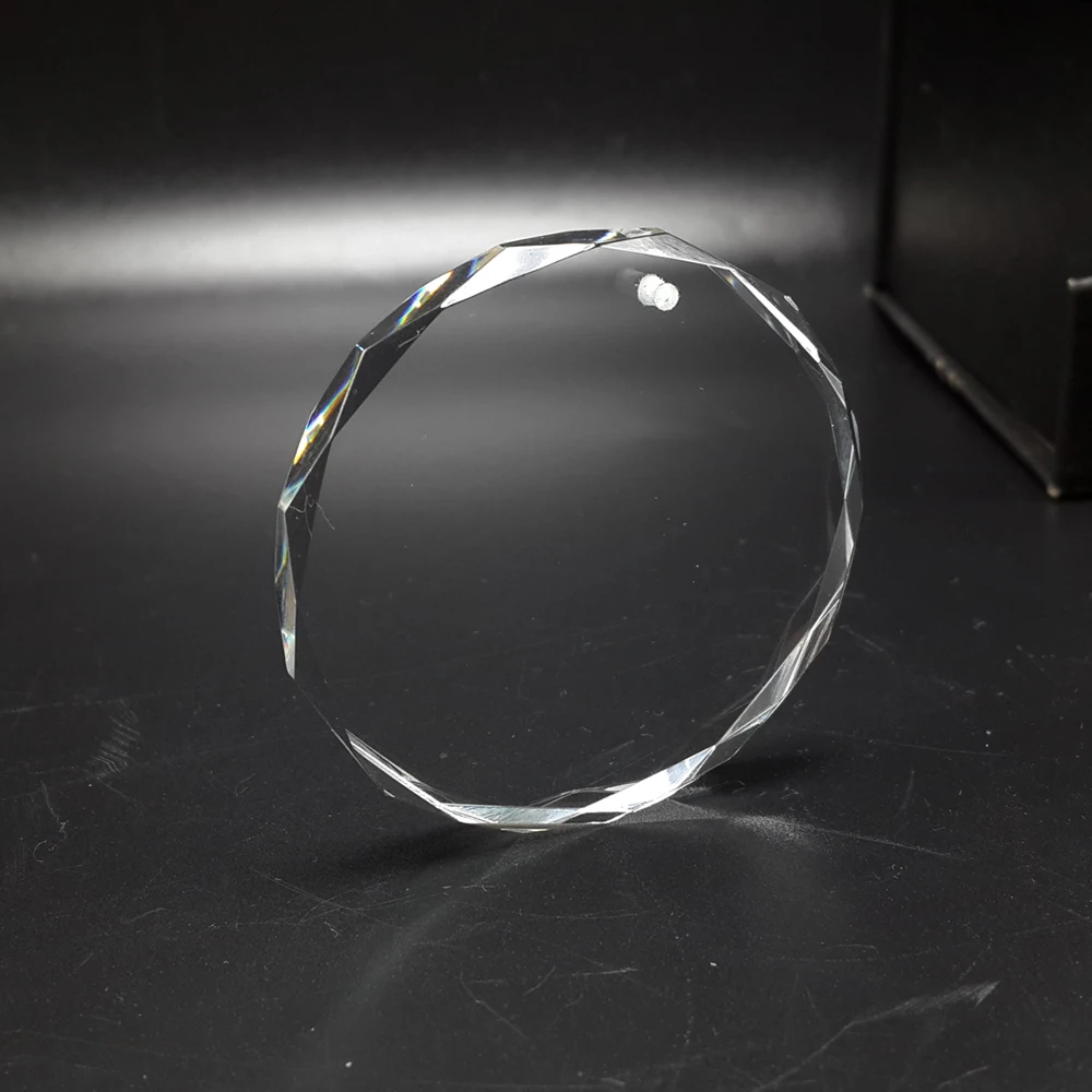 Engravable Clear Blank Flat Glass Circle Pendants Christmas Ornament