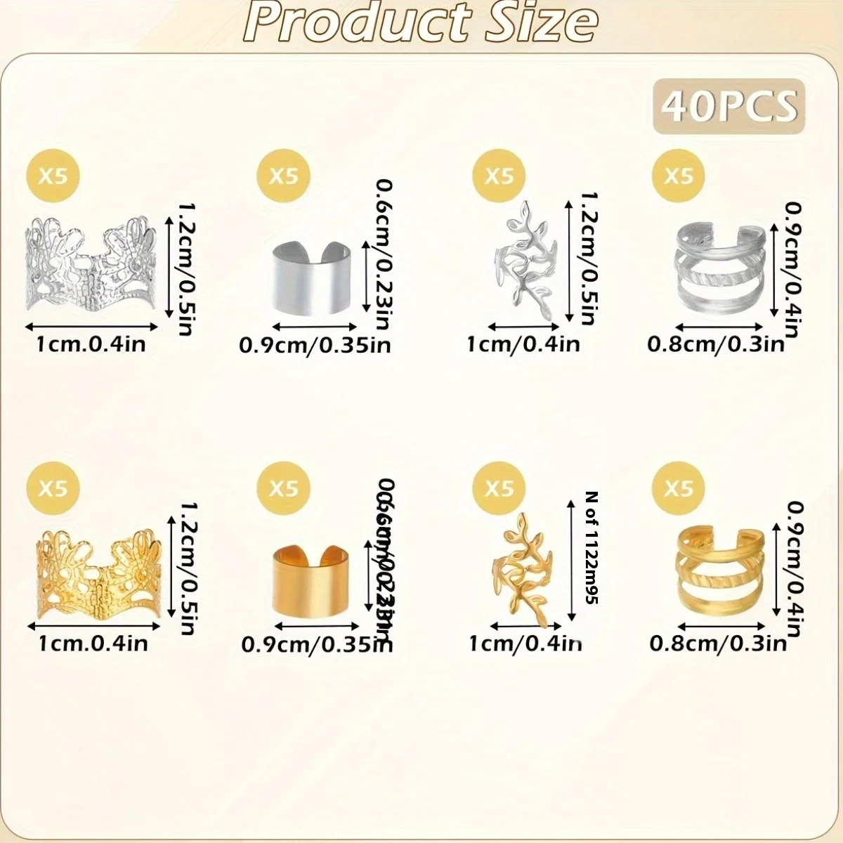 40pcs Gold Silver Wig Connectors Accessory Set for Amazon Electroplated Dirty Braid Hair Rings Adhesive Metal Hair Extensions