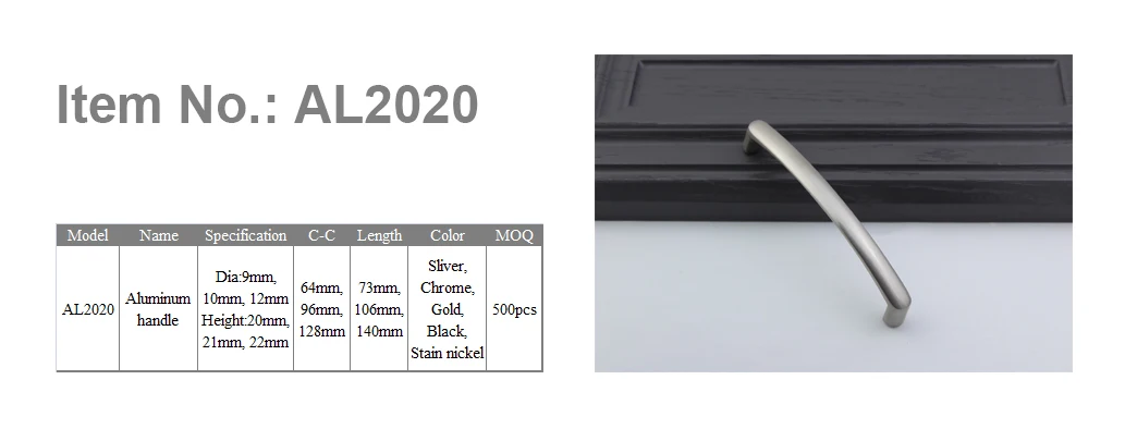 Fashion kitchen cabinet aluminum material profile handles