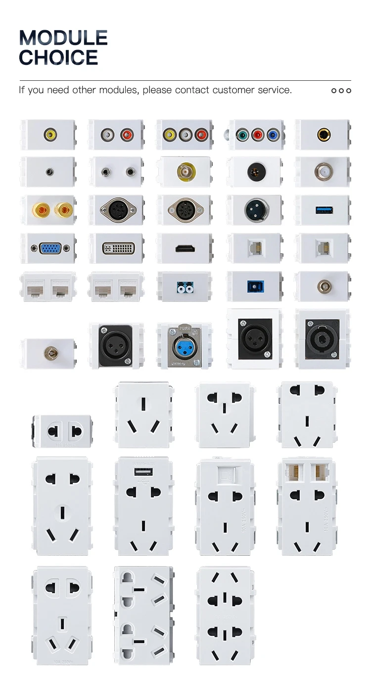 Double stainless steel concealed floor socket with customized module
