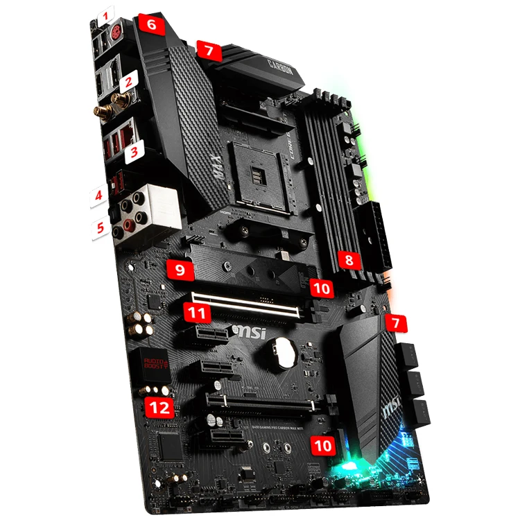 Msi B450 Gaming Pro Carbon Max Wifi Gaming Motherboard With Amd B450