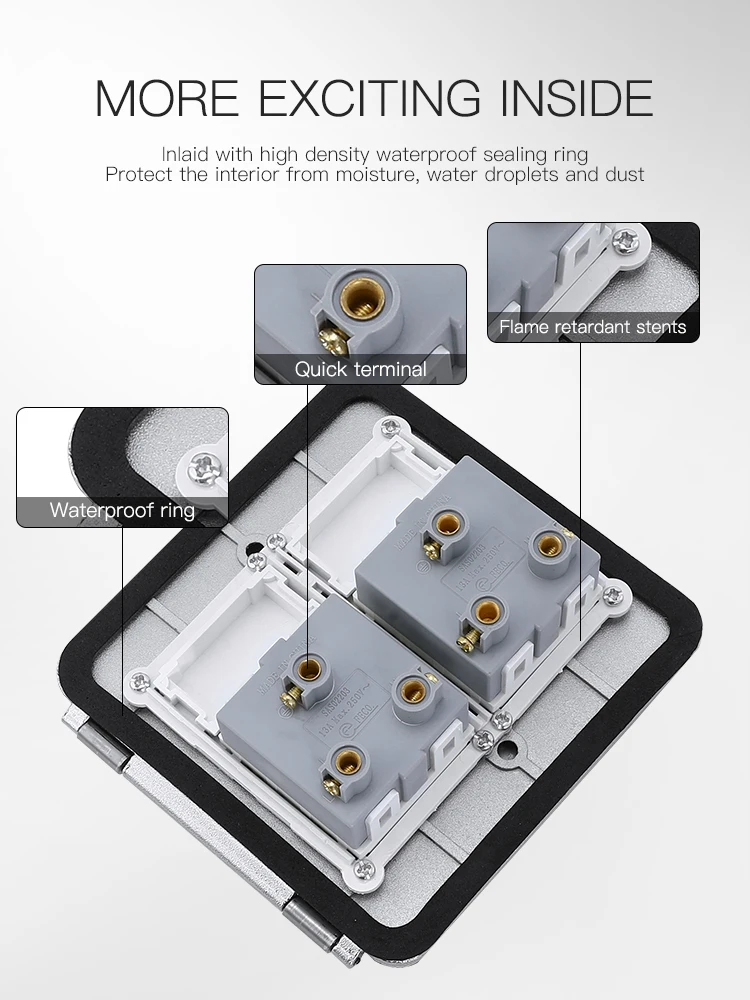 Wholesale Britain standard multi module 13A open floor socket