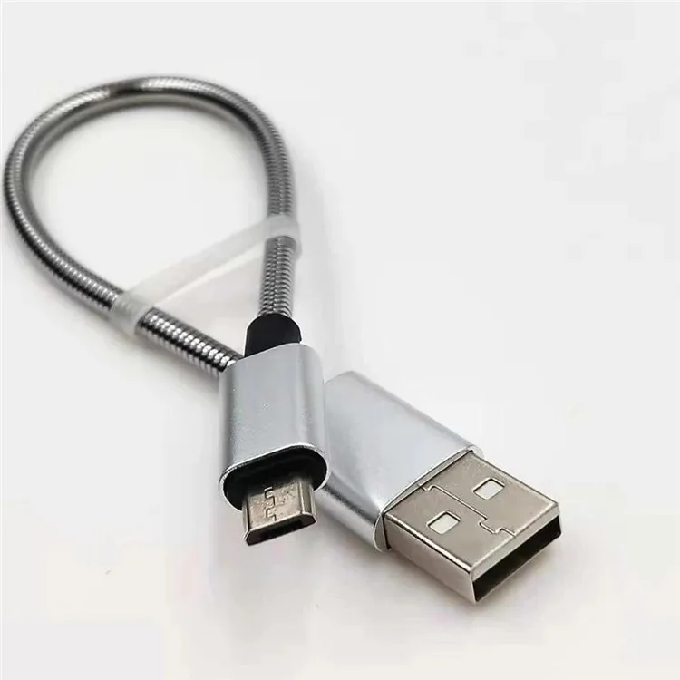 For iPhone Cable 0.2M 1M 2M  2.4A Braided Stainless Steel Metal Strong Fast Charger USB Cables Charging Cord For iPhone Charger