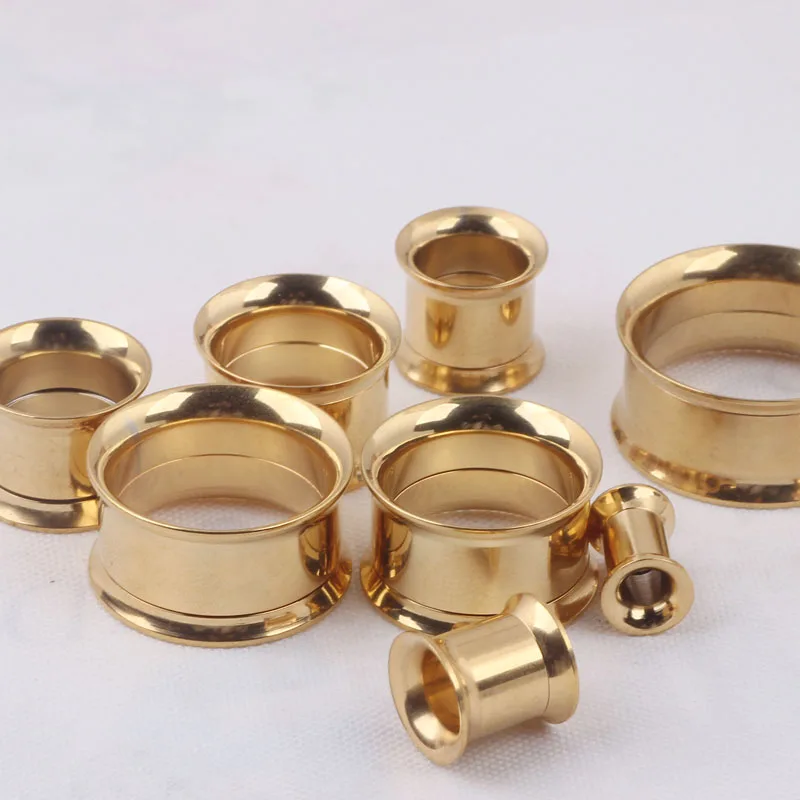 6 Color Flesh Tunnels Stainless Steel Ear Plug Gauges Internally Thread