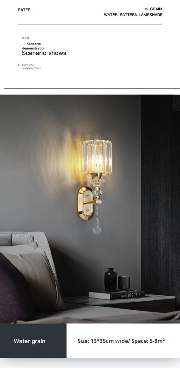 product modern minimalist crystal wall luxury led creative iron for bedroom bedside aisle hotel living room entrance background wall-7