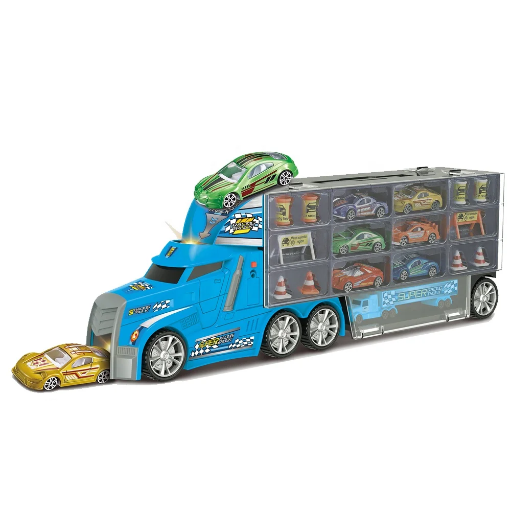 Wholesale Kids Transporter Toy Trucks Cars Set With 7 Diecast Cars