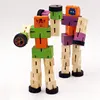Children wooden deformation robot building blocks, hands-on brain parent-child toys