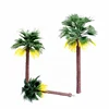3pcs china miniature plastic scale architectural building sand table train railway scenery model coconut palm trees layout