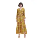 Anany卸売新ファッションデザイントレンディな長袖自由奔放に生きる花レディース服エレガントな女性カジュアルドレス