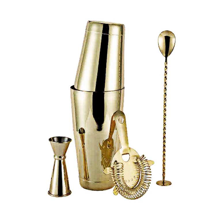 Hiqh Quality Bar Tableware Factory Outlet Bartender 800ml Coated Stainless Steel Shaker Set Boston Bar Bartender Tool Set
