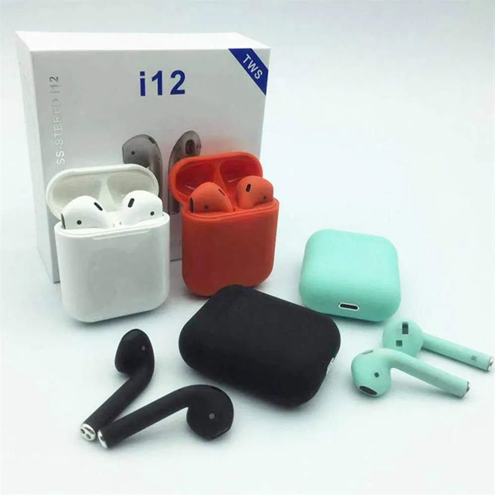 2019 Amazon top seller I10 I12 TWS V5.0 sport Bluetooth earphones earbud i12 with Double earphone magnetic charging box - ANKUX.COM