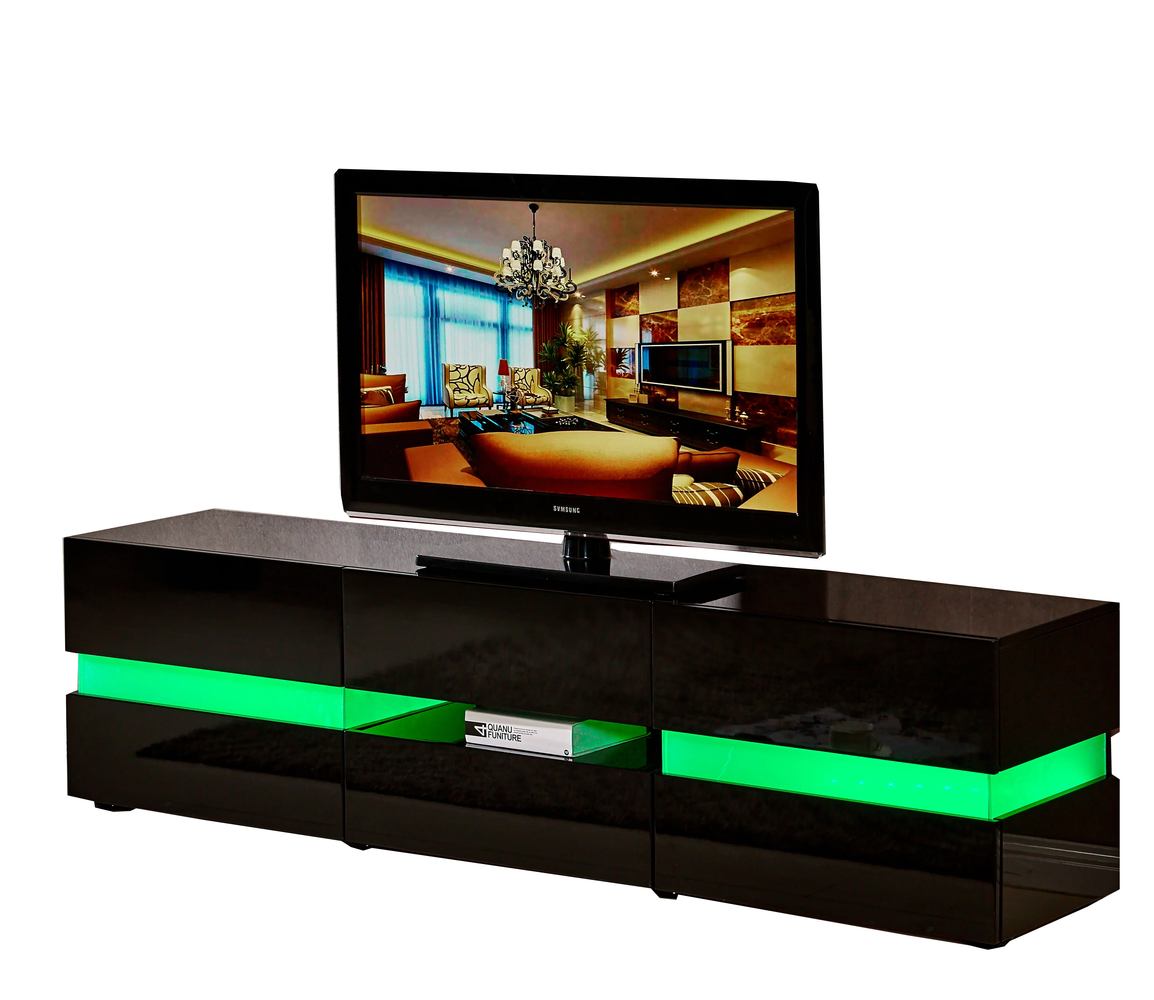 Modern High gloss MDF TV stand with LED lighting