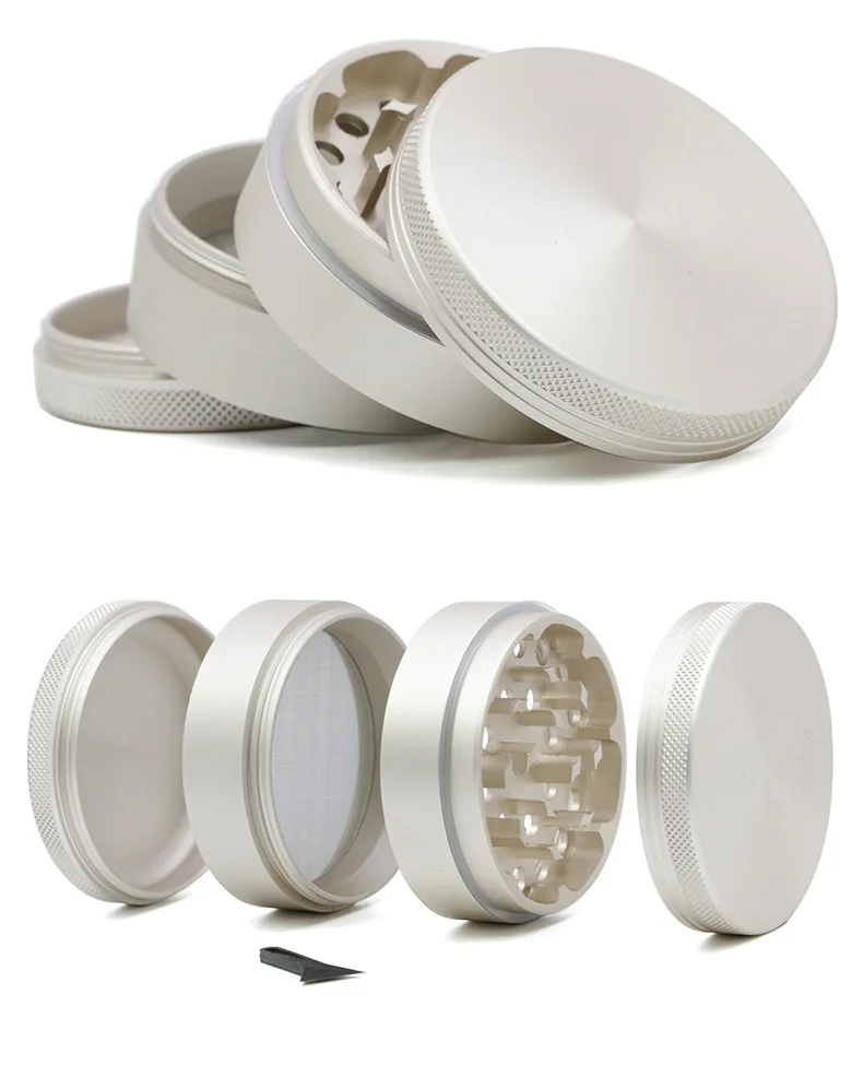 4 pieces 2.5 inches Aluminum champagne color herb grinder