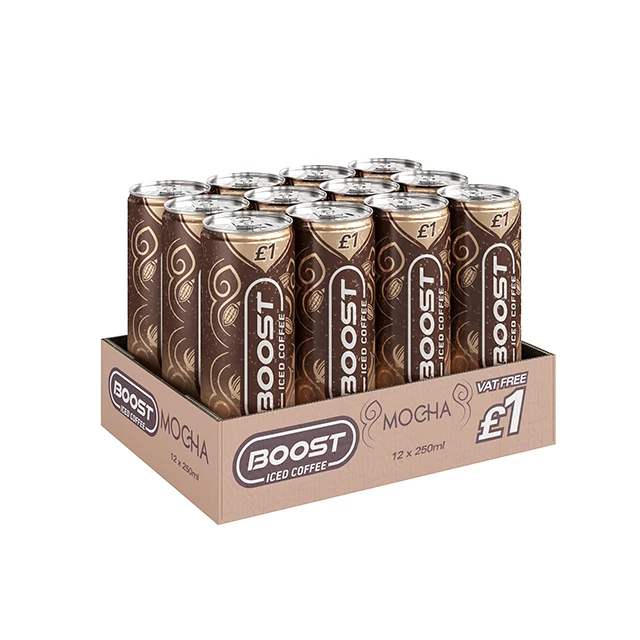 Premium Beverage Canned Iced Coffee Ready To Drink With A Mocha Flavour In A 250ml Can 12 Pack