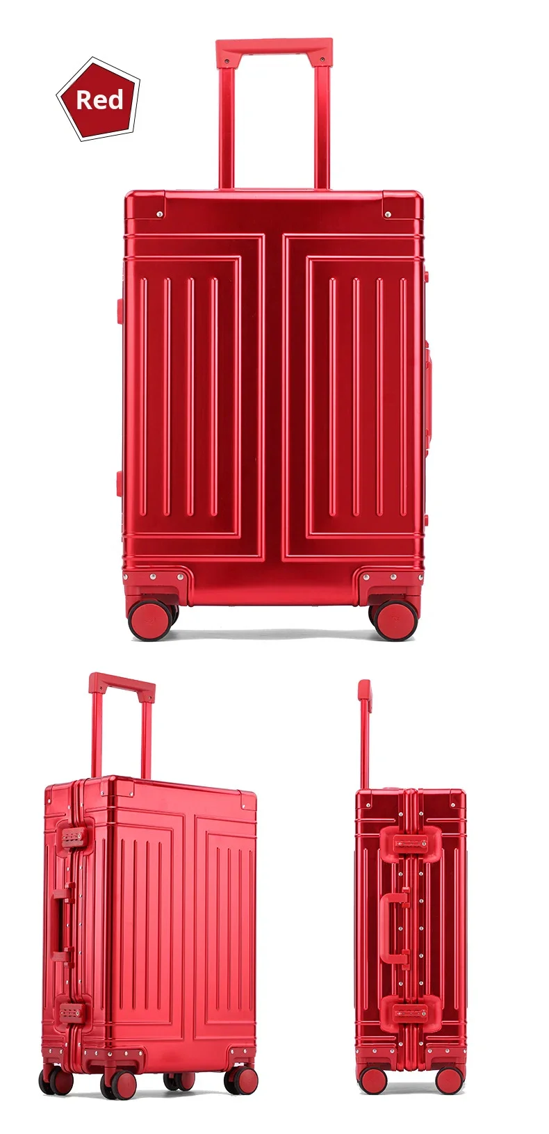 product 2026 modern design aluminum luggage carry on boarding 20 in durable trolley suitcase tsa lock business metal travel case-19