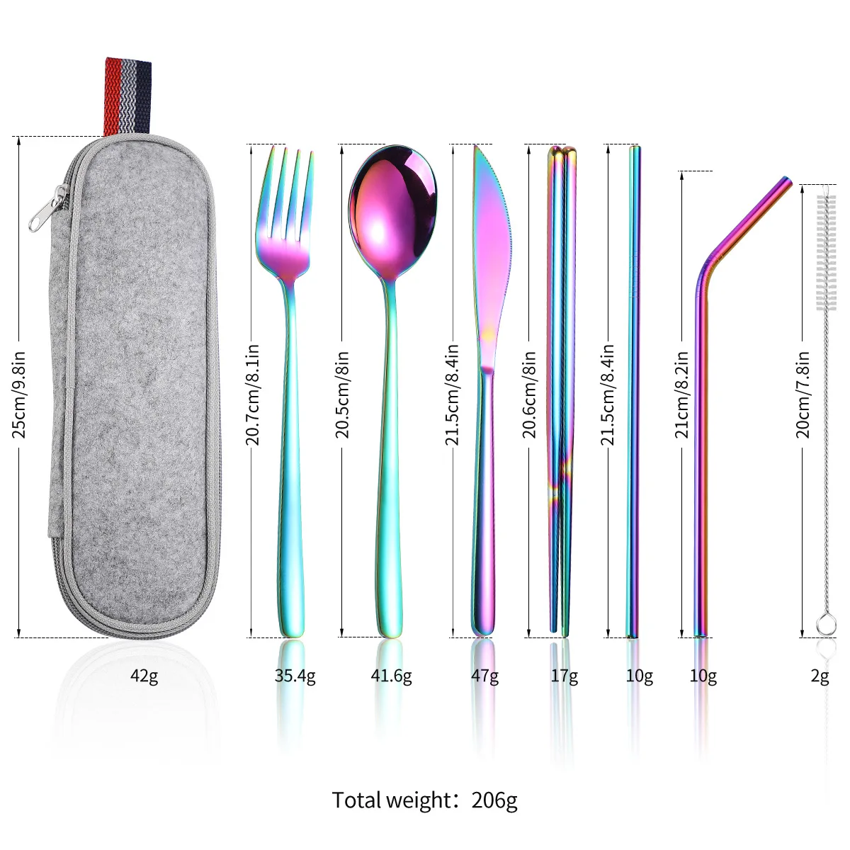 New Design Stainless Steel Travel Cutlery Sets Eating Utensils Mirror