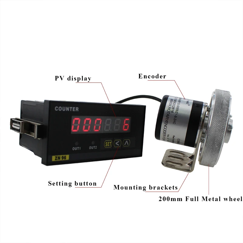 Dpofirs Two Wheel Mechanical Measurement Counter Prints and More 6 Digit Length Meter Counter Suitable for Counting Textile Length 0-99999.9 Meters 360 Turns/Min