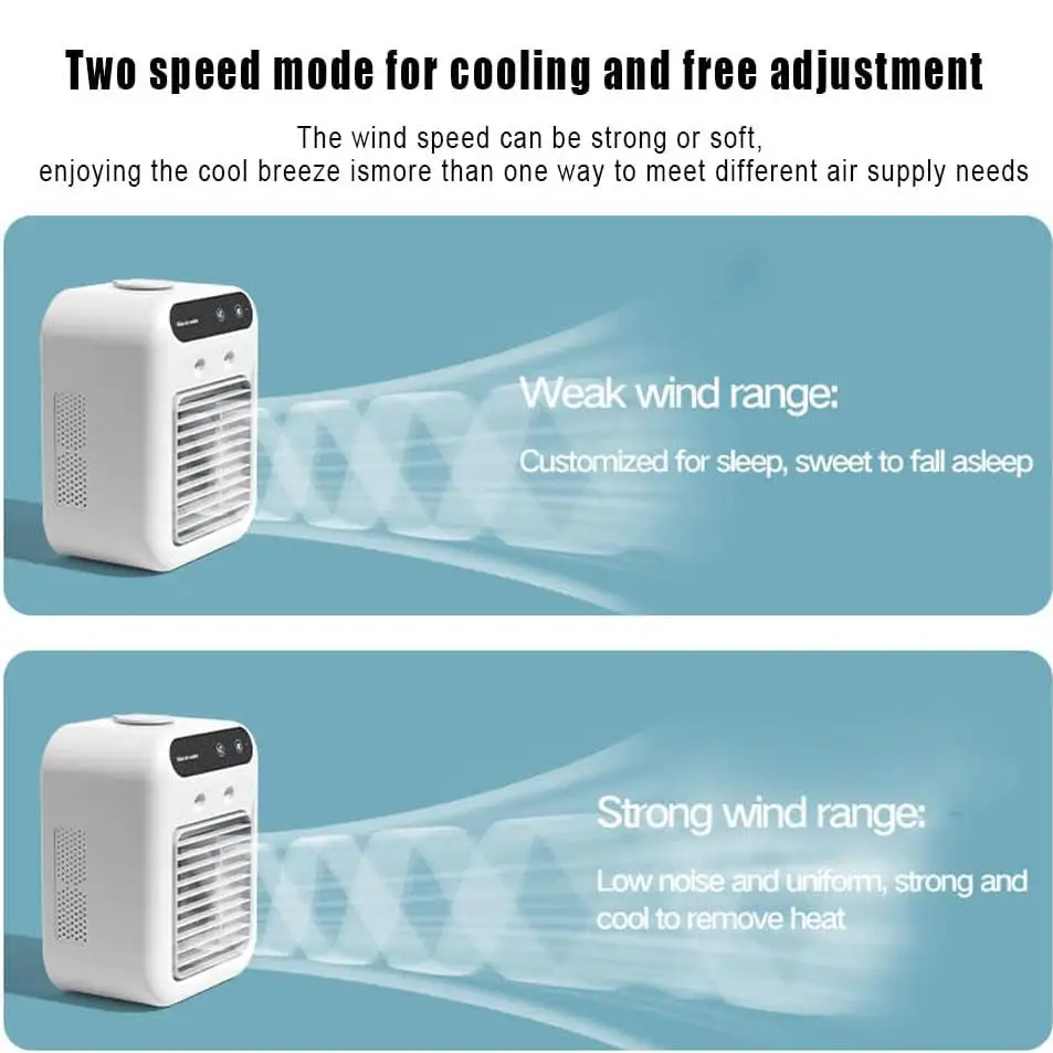 Usb Rechargeable Air Conditioner, Portable, Battery, Plastic - detail 6
