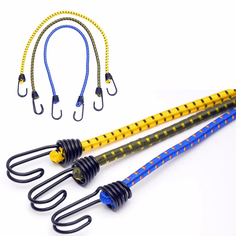 Strong Elastic Luggage Bungee 10mm Rope Strech Cord With Double Hooks
