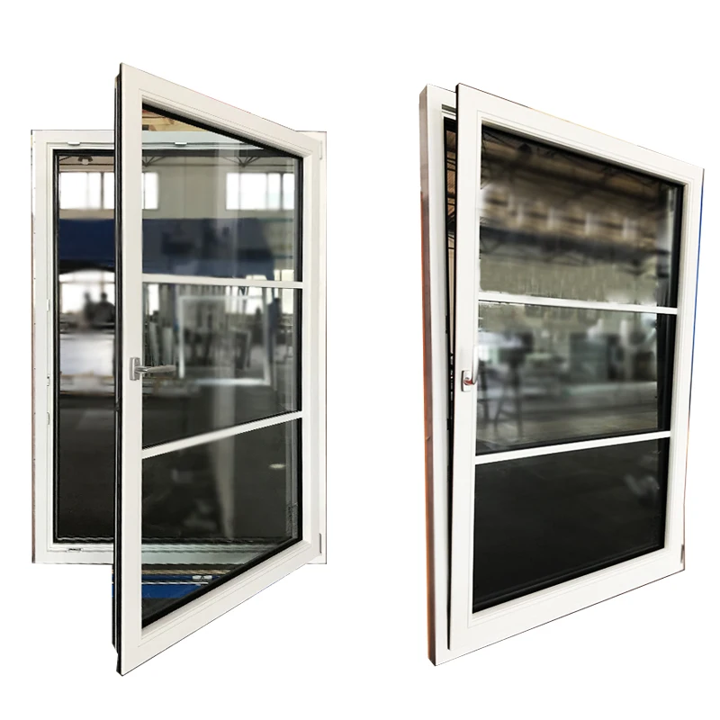 Made in China Latest Design Inward Open Aluminum Clad Wood triple Glass  Wood Tilt Turn Casement Windows