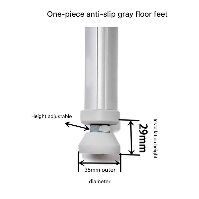product integrated anti slip gray feet 28mm series third generation special black feet and cup feet for lean pipes-12