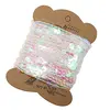 10yards 6mm Multi colors option plastic sequin ribbon (with card) home Decoration Packaging cardboard is random 10y/lot V0801