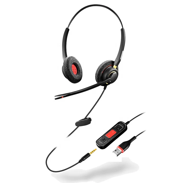 
High Quality Binaural USB 3.5mm Call Center Headset 