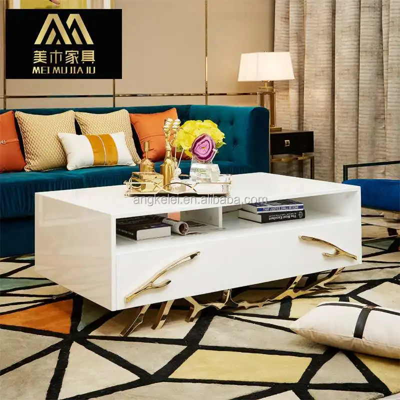 Bespoke Living Room Furniture Tv Unit Luxury Design Gold