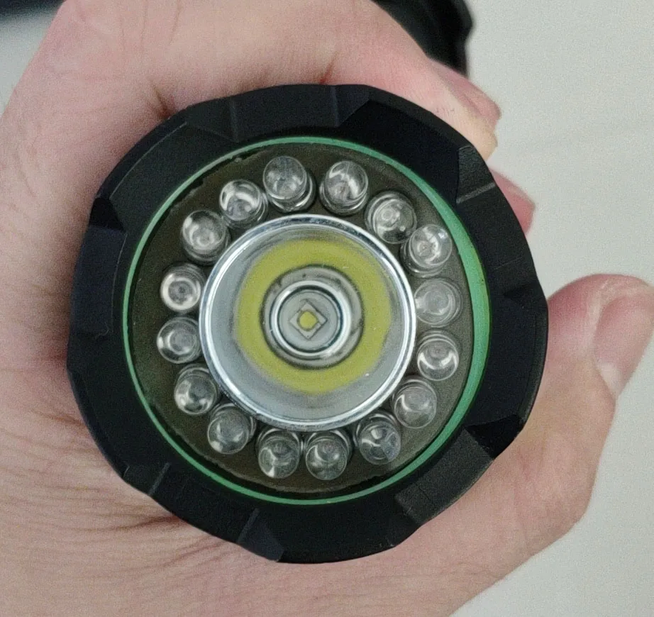 Aluminum alloy flashlight 16 lamp beads 8 red lamp beads Special Purpose for Indian Market