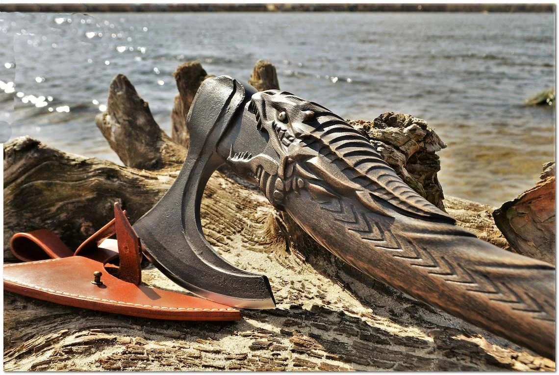 Labonita Feltham /custom Handmade Damascus Axe With Luxury Handle And