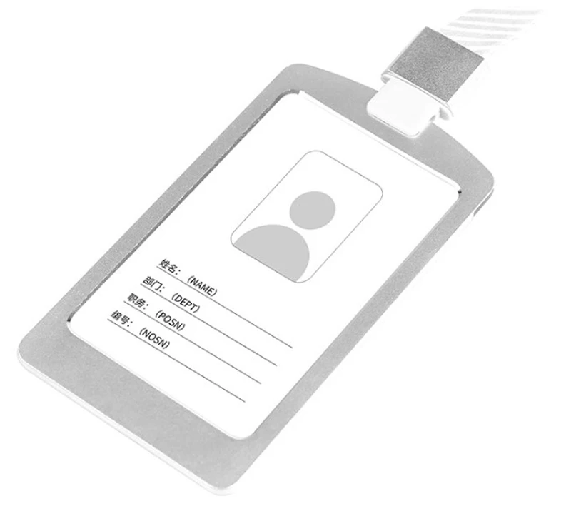 Aluminum Alloy Metal Id Card Badge Holder & Custom Printed Lanyard