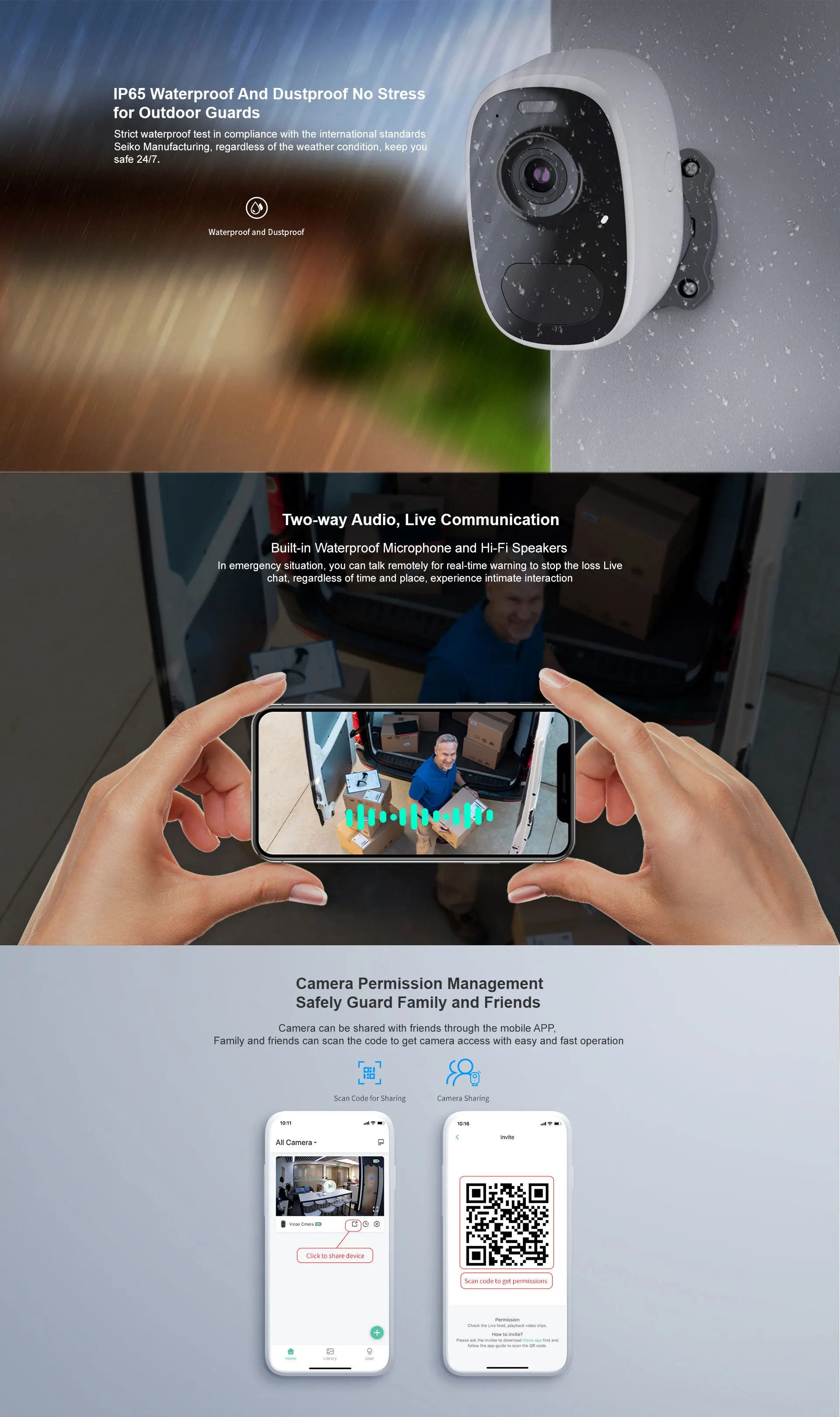 Battery Operated Long Distance Wireless Security Camera With Safety Sd