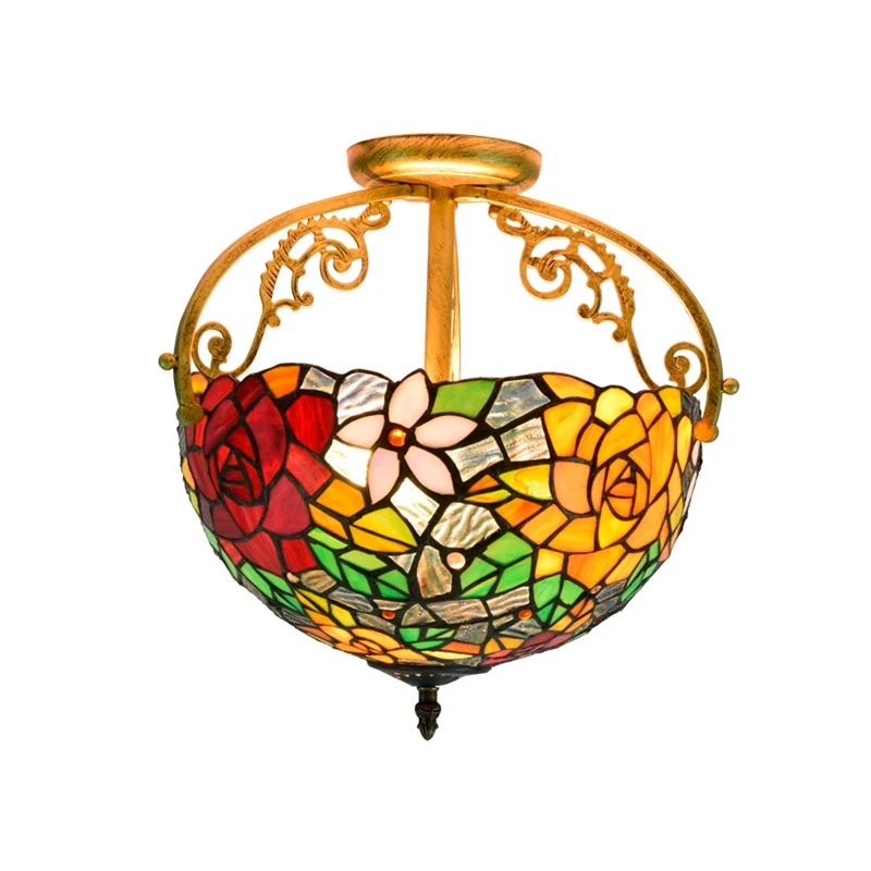 And Company Base Lampade Stained Glass Style Celing Light Gold for Ceiling Spot Lights Recessed Tiffany Ceiling Lamp