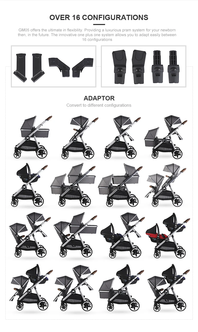 Ready To Ship Luxury All Wheel Suspension Newest Twin Stroller Double Seat Double Double Stroller For Kids And Babies And The Ea