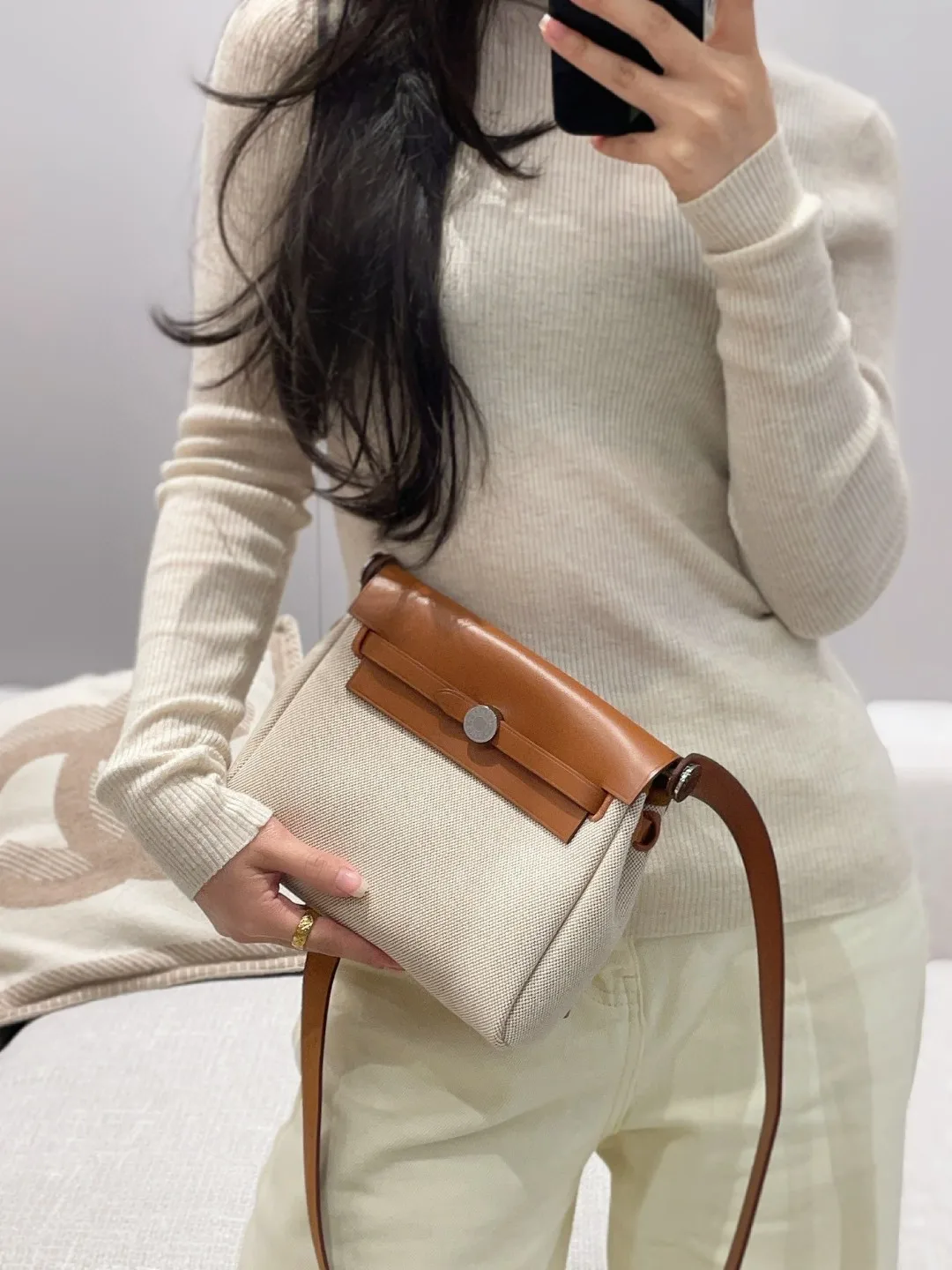 Miniherbag2025 moda kadın Crossbody omuzdan askili çanta yönlü Mini tuval ZIP kapatma tek kayış Polyester astar