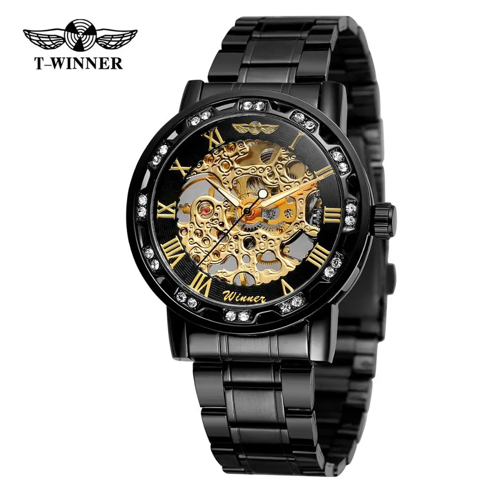 
2020 T Winner Watch hot Sale OEM Diamond Cheap Thin 40mm Mechanical Movement Watch Mens Watches Luxury Brand Skeleton Wristwatch 