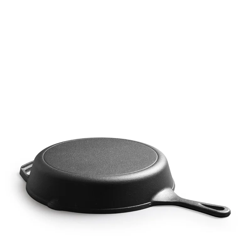 Mu Flat Bottomed Frying Pan 10 Inch 12 Inch Cast Iron Round Frying Pan Skillet With Handle