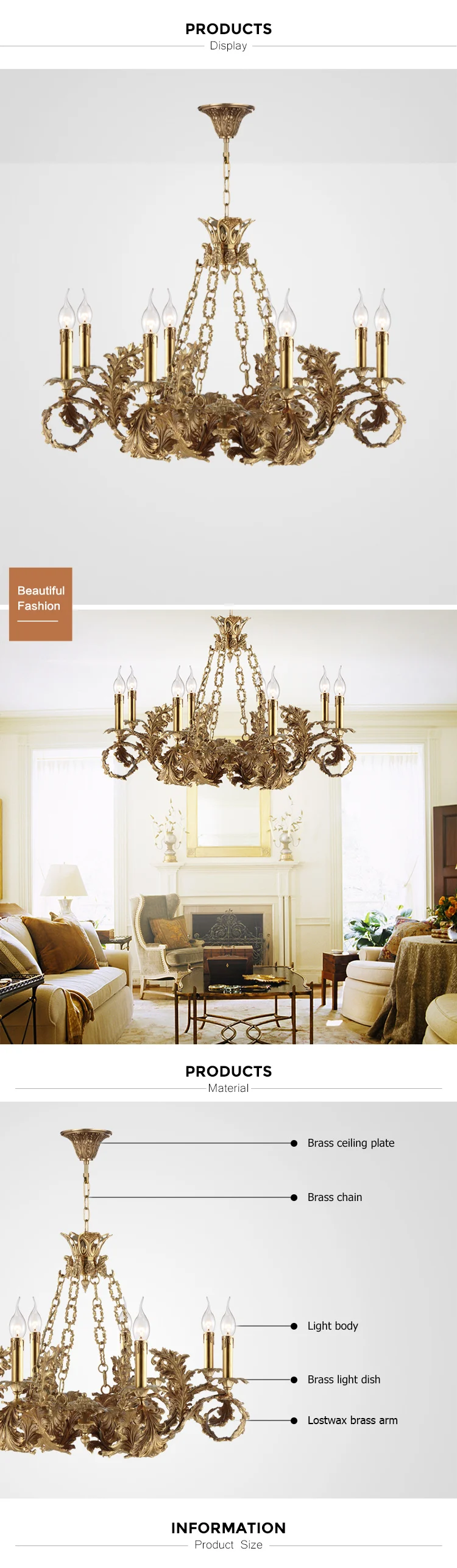 traditional european bronze chandelier lighting fixture