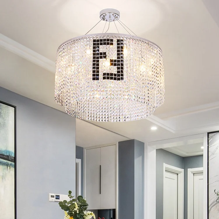 living room crystal simple cheap height-adjustable chandelier luxury ceiling pendant lights