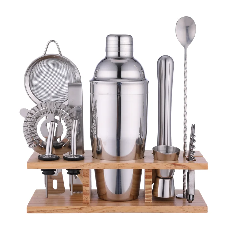 
Amazon hot 11-piece Stainless Steel Cocktail Shaker Bartender set 