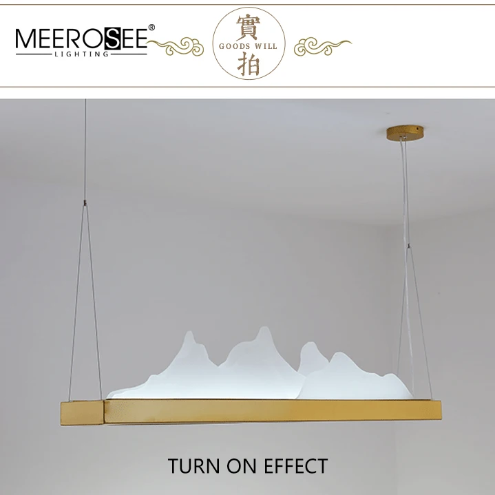 MEEROSEE Chinese Style Pendant lighting Decoration Hanging Led Chandeliers Antique Landscape Painting Decoration lamp MD86703