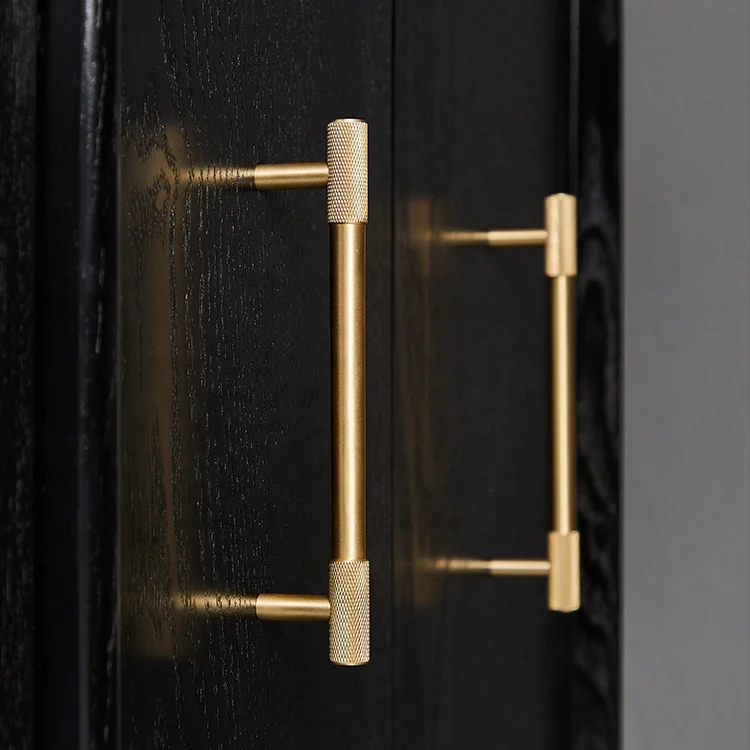 Black Knurling Brass Solid Furniture Hardware Drawer Wardrobe