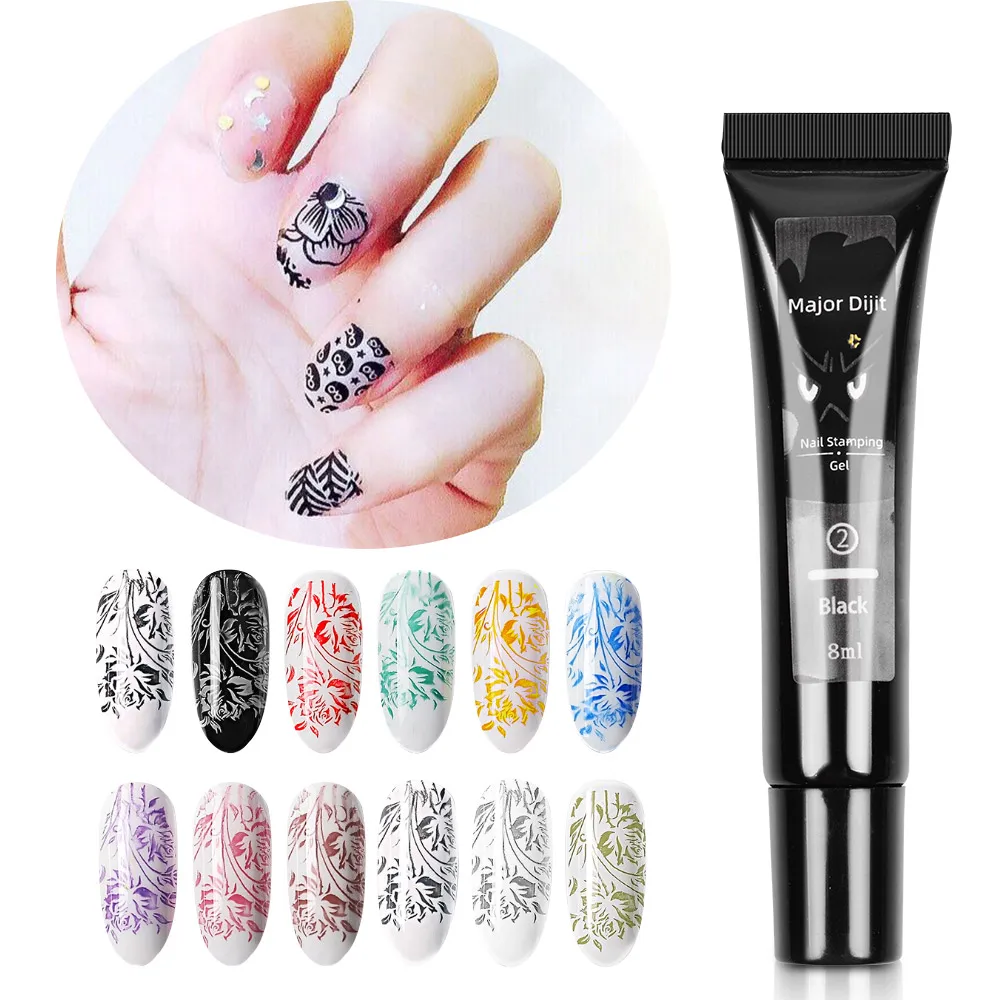 Nail Stamping Gel Polish 8ml Black White Stamp Print Oil Uv Gel For Nail Stamping Plate Buy