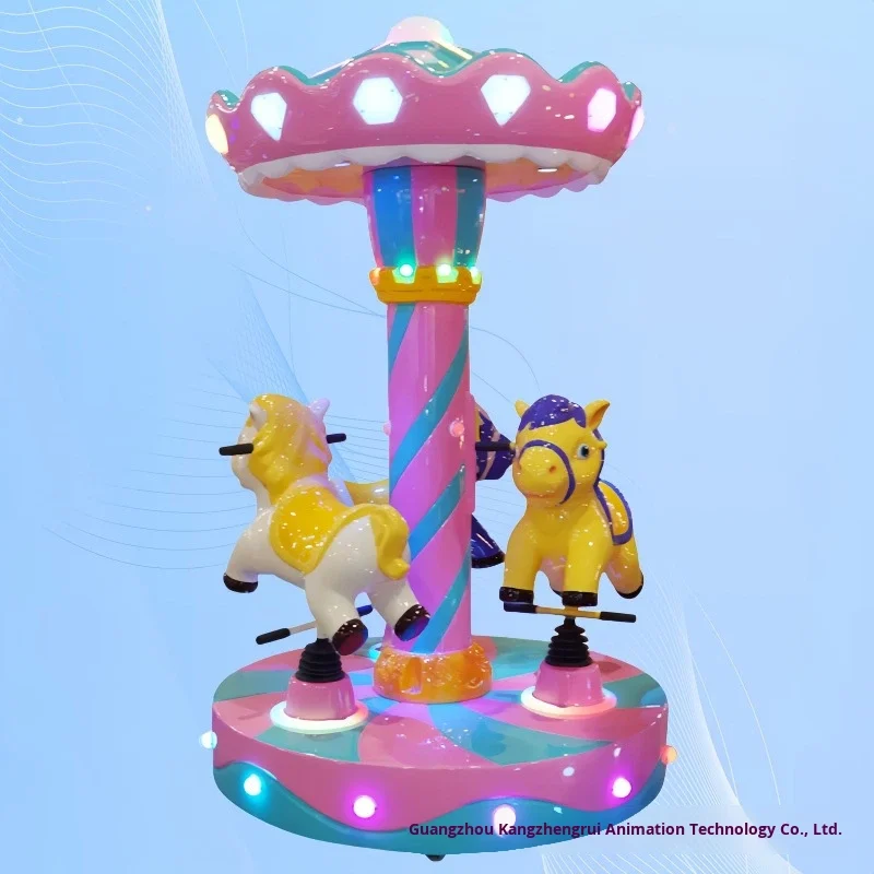 Luxury Three-Person Children's Electric Carousel Amusement Machine ...