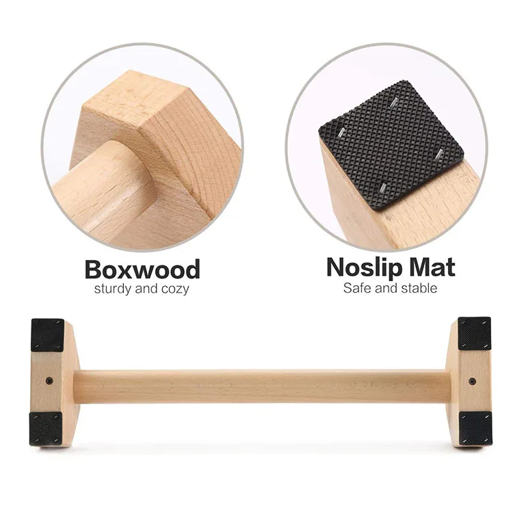 Training Sport Wooden Workout Set Exercise Push Up Bar Dip Slip Floor
